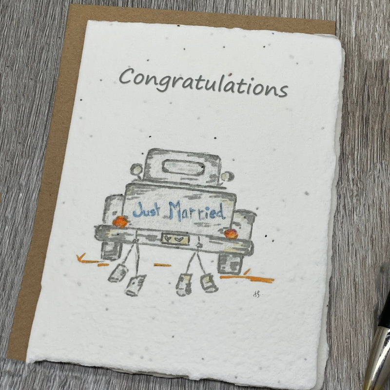 Congratulations Wedding Card. Plantable Seed Paper. plantable Card. Rustic. farmhouse wedding. Wedding gift.