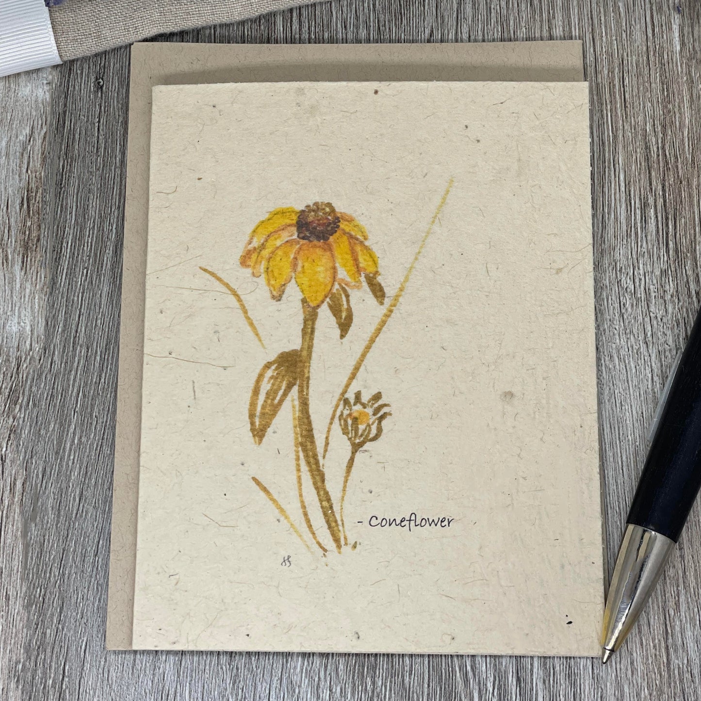 Coneflower | Plantable Card | Hand Drawn | Wildflower Seed Paper