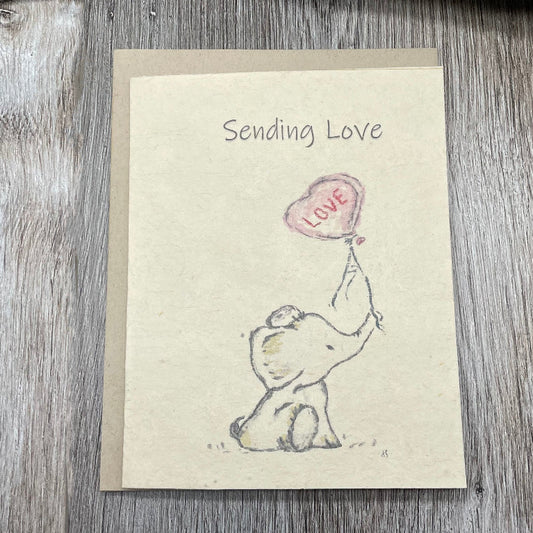 Plantable Card. Wildflower Seed Paper. 1 simple seed. elephant. love. friendship. supportive and encouragement bulk cards.
