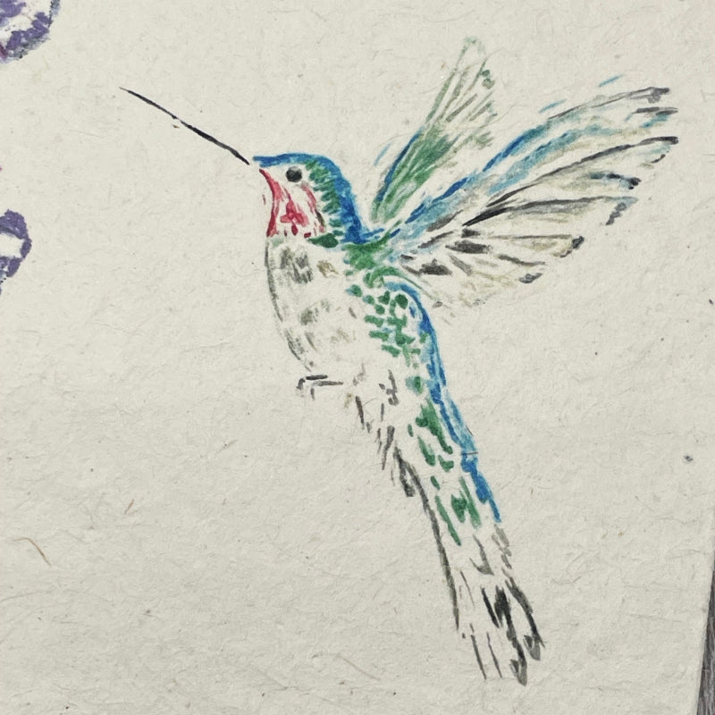 Wildflower Seed Paper. Hummingbird. forget me not flowers. Plantable Cards. Summer. Birds