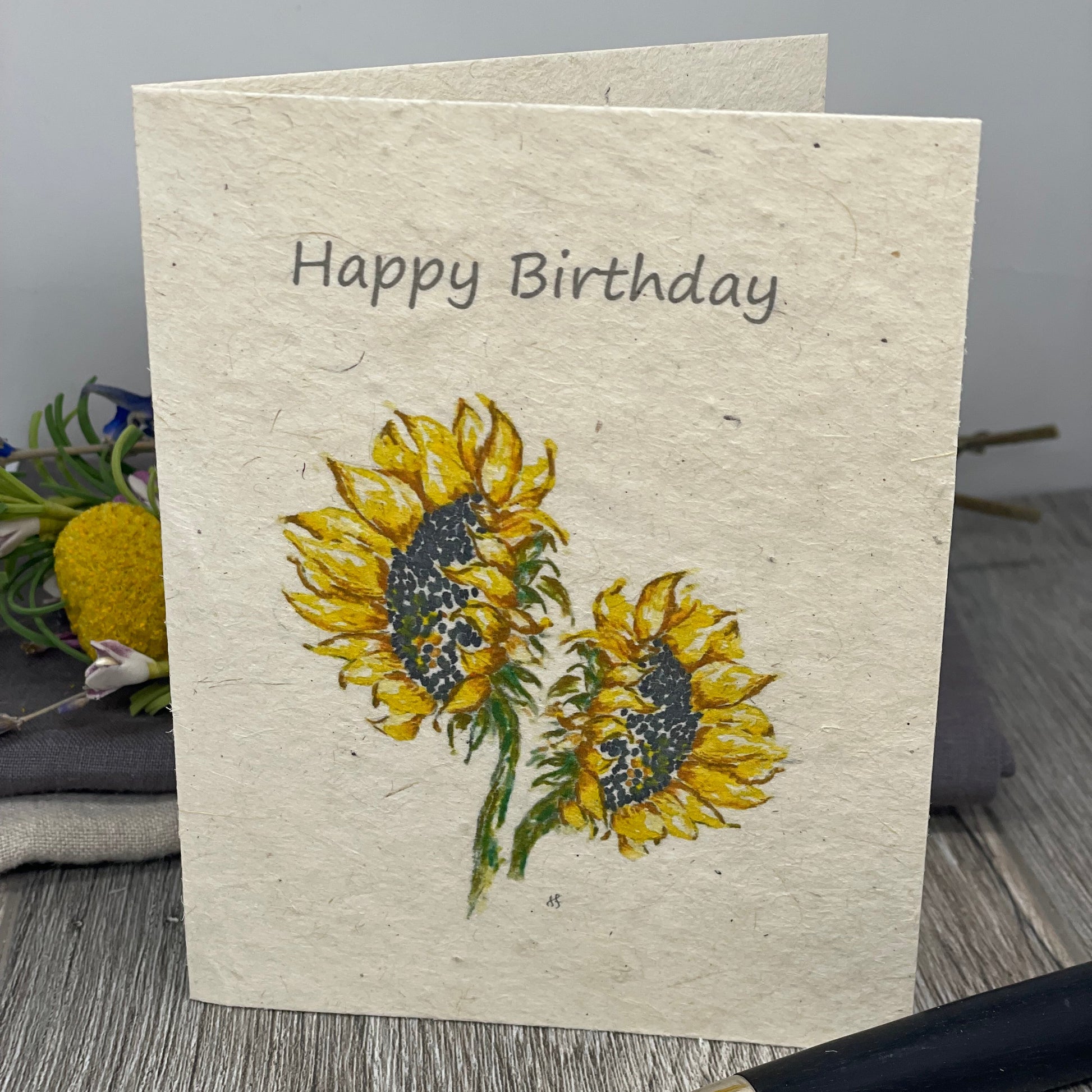 Birthday Card. Sunflower. Wildflower Seed Paper. Seed Paper. Plantable Card. Female. Florist. Floral.