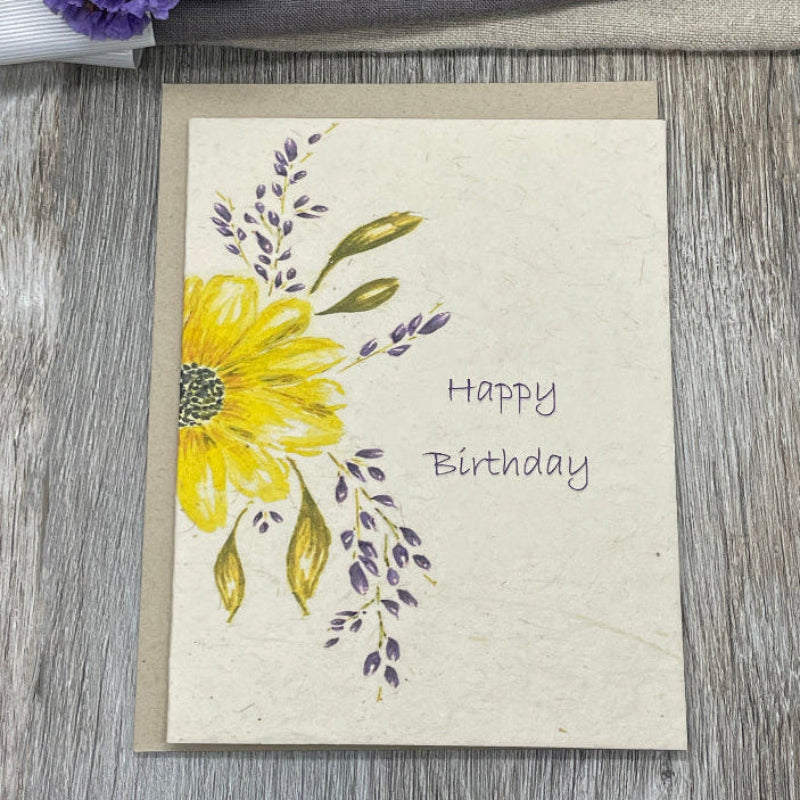 Happy Birthday . Bulk Cards. Plantable Cards. Wildflower Seed Paper.  Lavender. Sunflowers. 
