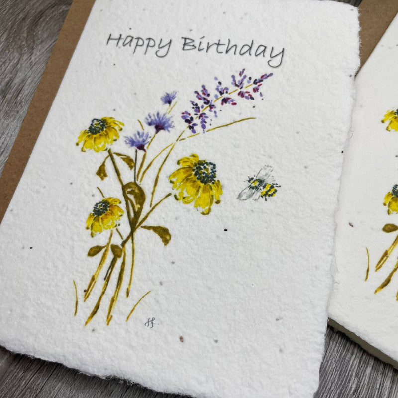 Birthday | Plantable Card | Bee with Flowers