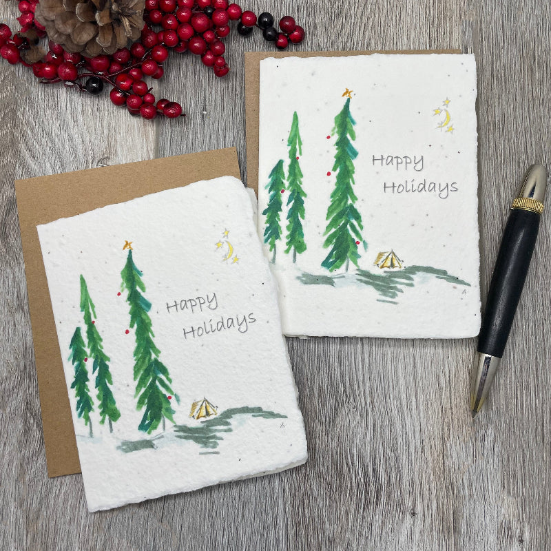 holiday. christmas. outdoor tent. Plantable Seed paper