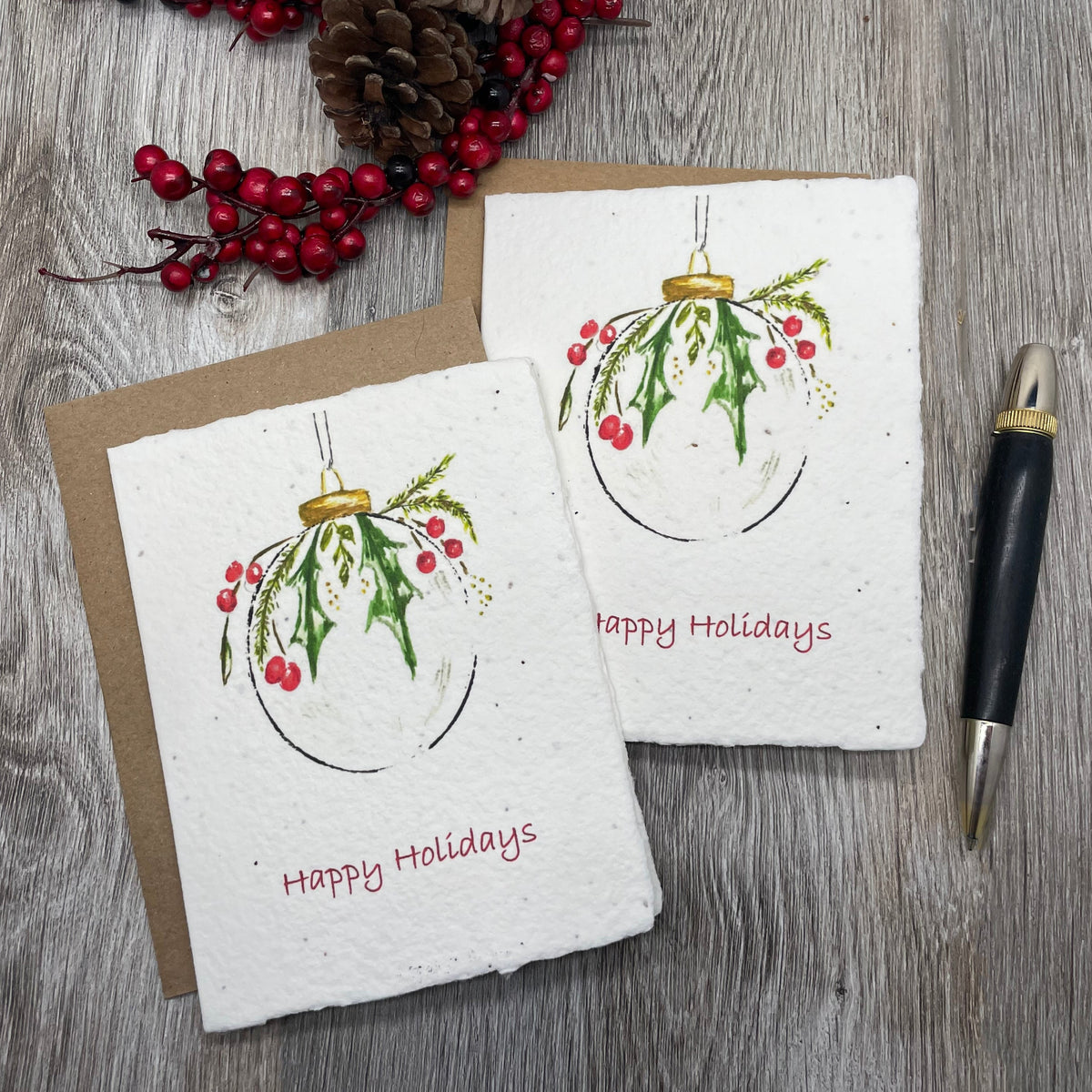 Holiday | Christmas | Plantable Card | Holly Berry Ornament