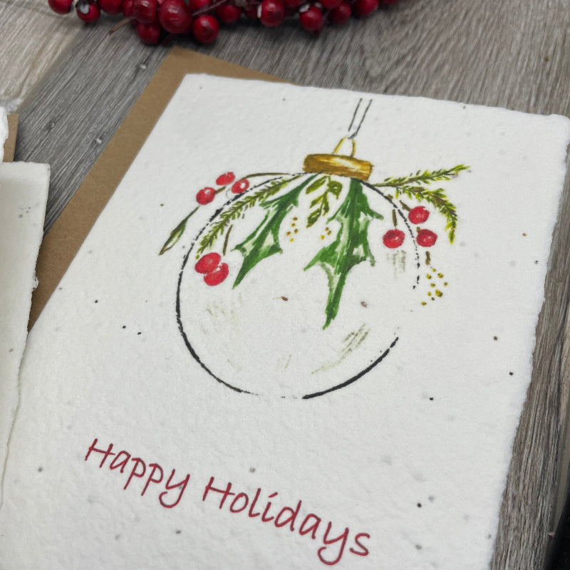 Holiday | Christmas | Plantable Card | Holly Berry Ornament
