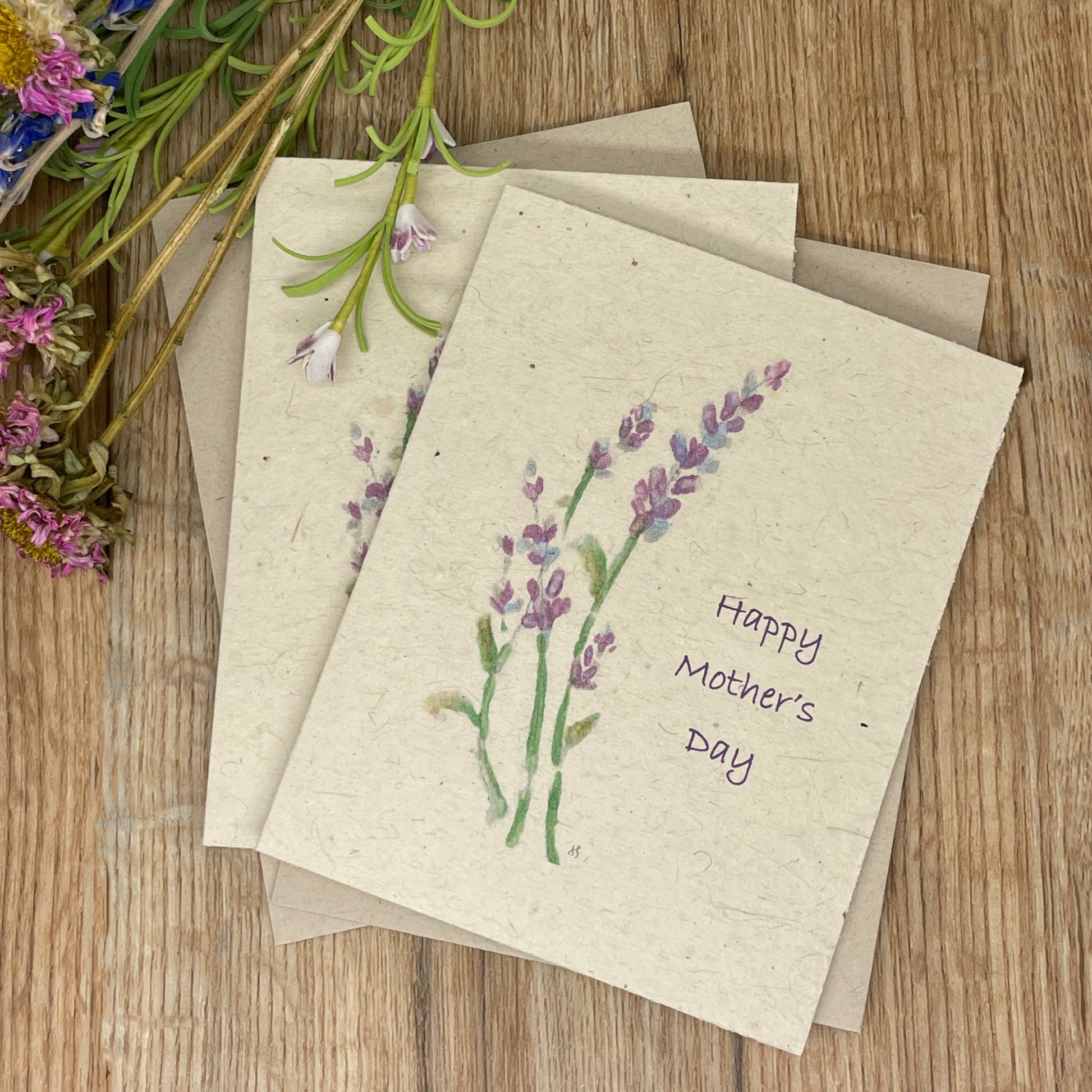 Mothers day card.  plantable seed paper. wildflower seed paper.  Hand drawn watercolor.