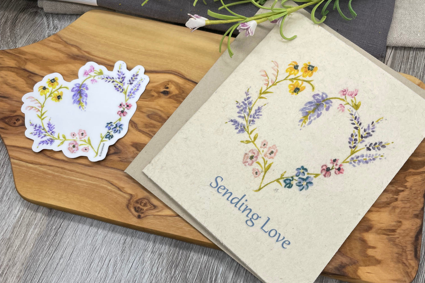 Wildflower Seed paper. Sticker. vinyl sticker. Plantable card.