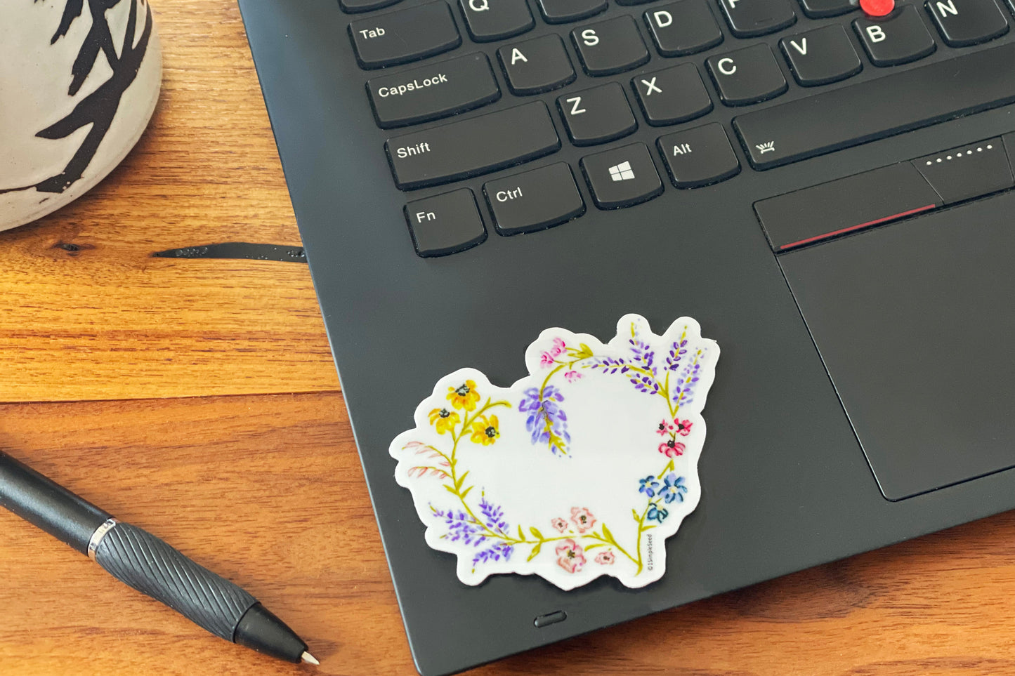 Wildflower Heart. Sticker. colorful. lavender. wisteria