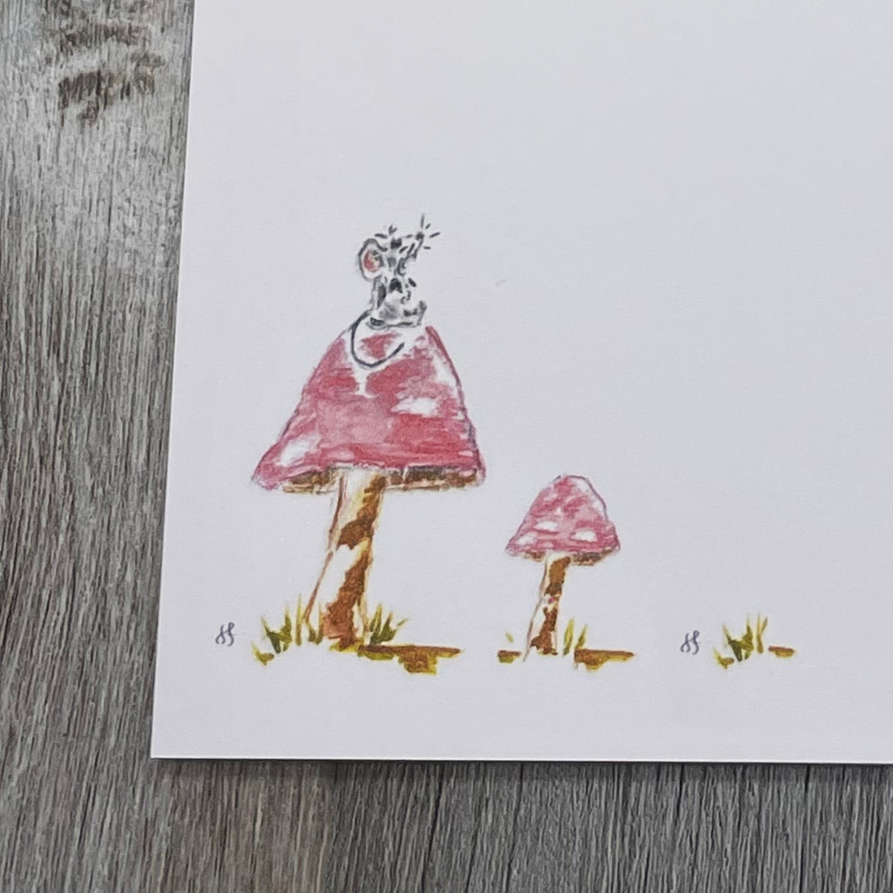 mouse writing pad. mushroom. wildflower seed paper. notepad. gift.