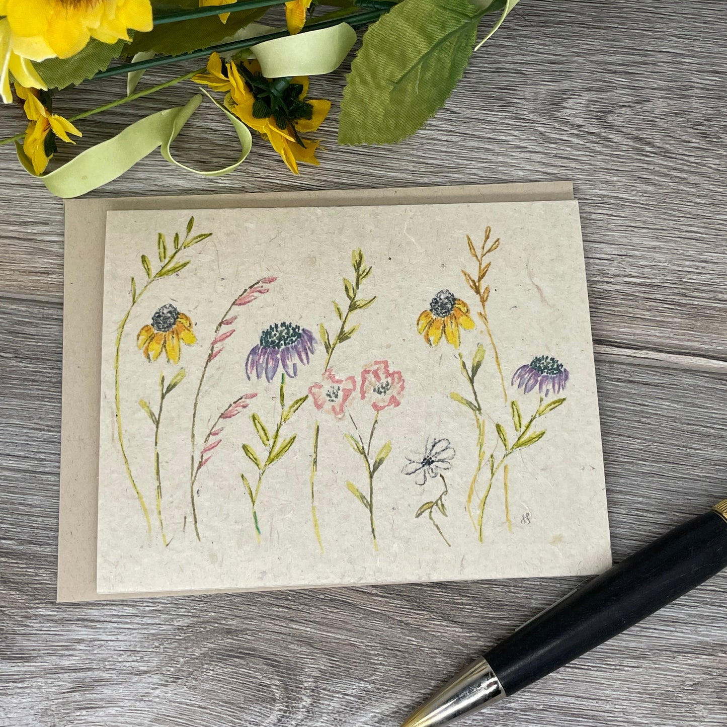 Wildflowers | Plantable Card | Hand Drawn | Wildflower Seed Paper | Wall of Flowers