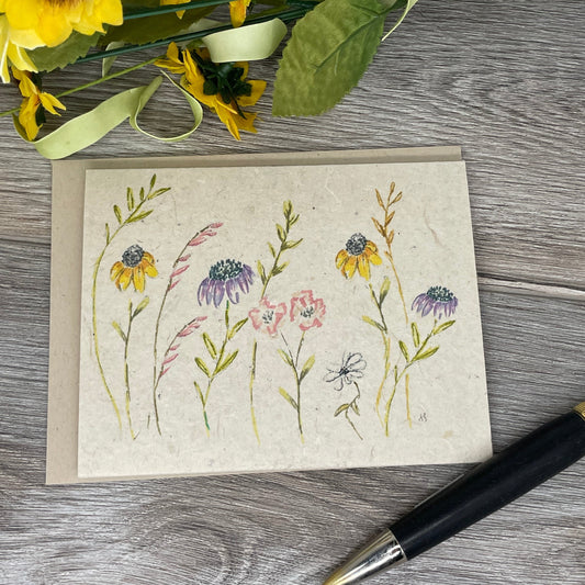 Wildflowers | Plantable Card | Hand Drawn | Wildflower Seed Paper | Wall of Flowers
