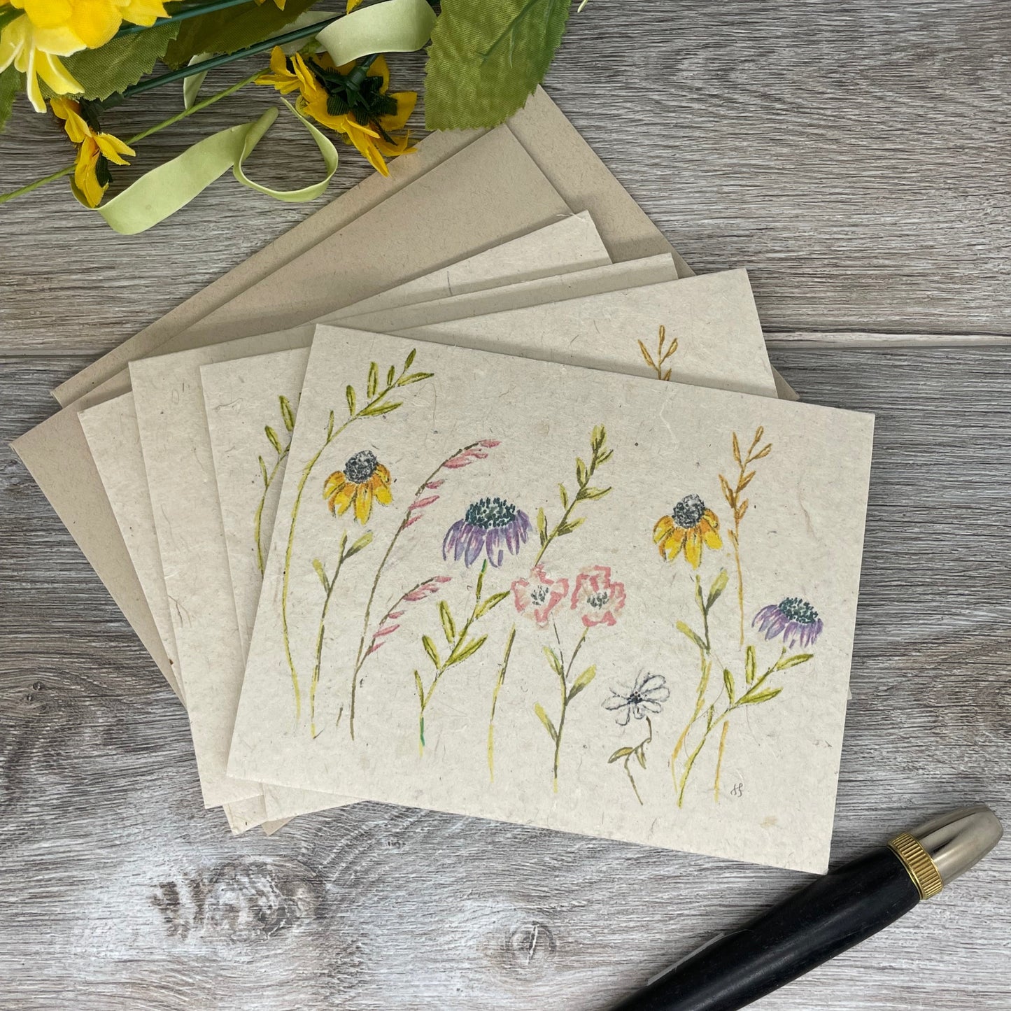 Wildflowers | Plantable Card | Hand Drawn | Wildflower Seed Paper | Wall of Flowers