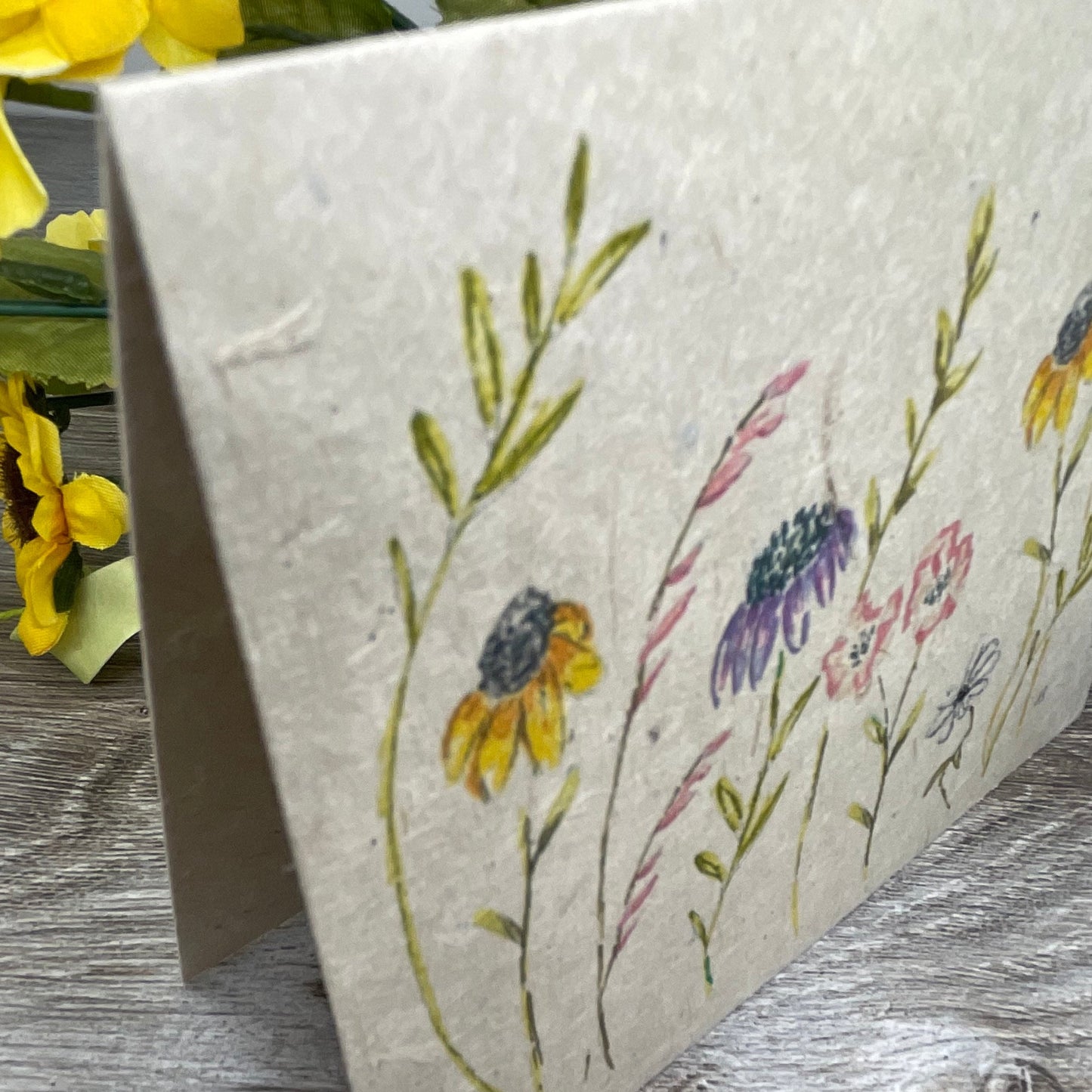 Wildflowers | Plantable Card | Hand Drawn | Wildflower Seed Paper | Wall of Flowers
