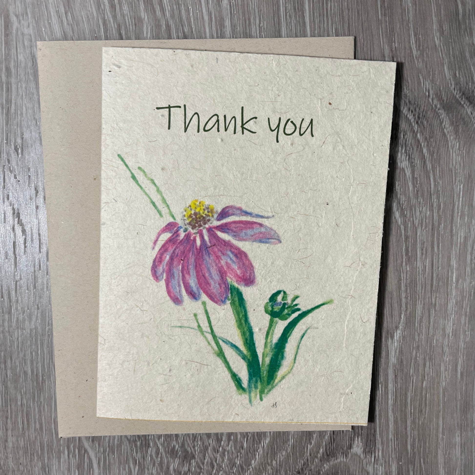 Thank you. Wedding. Bridal Shower. BABY SHOWER> PLANTABLE CARD> WILDFLOWER SEED PAPER> FLORAL> THANK YOU FOR GUESTS> ECHINACEA FLOWER> PURPLE FLOWER>