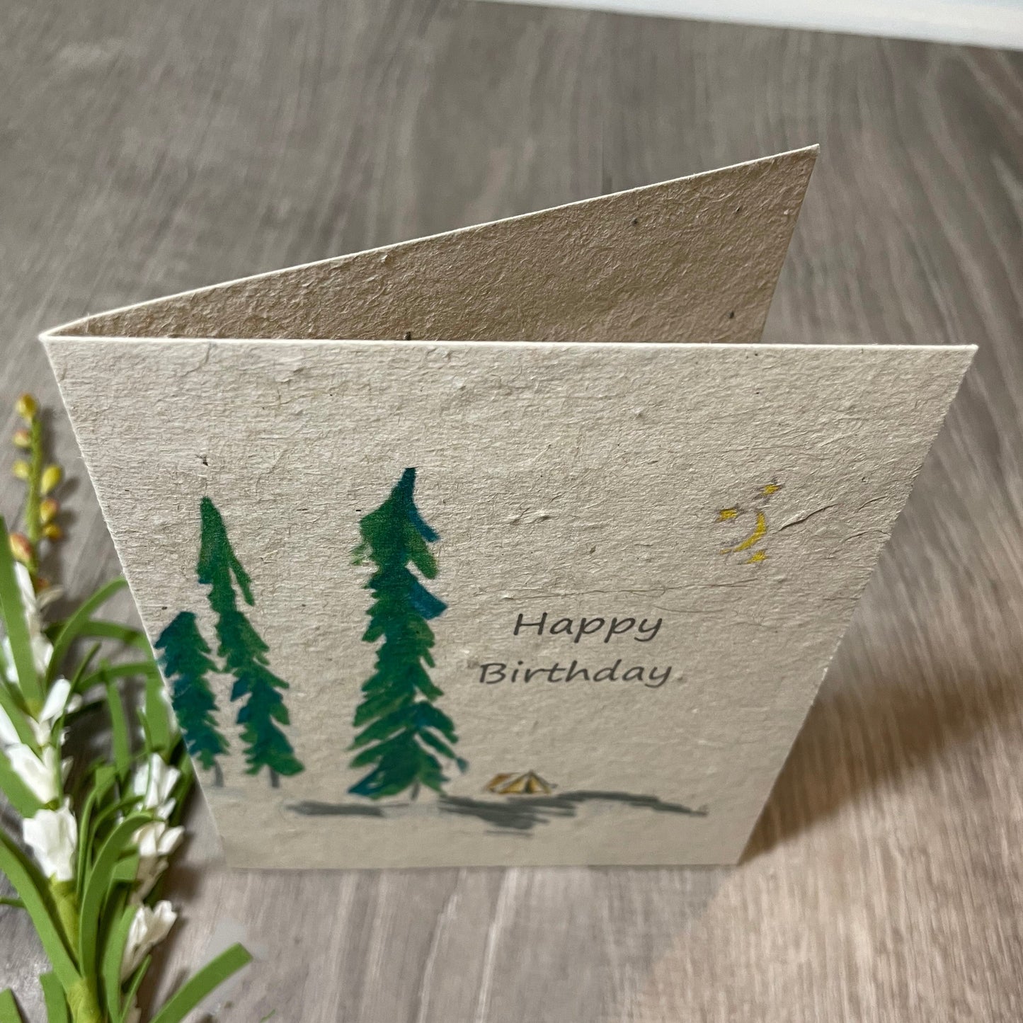 Birthday | Plantable Card | Hand Drawn | Wildflower Seed Paper | Tent