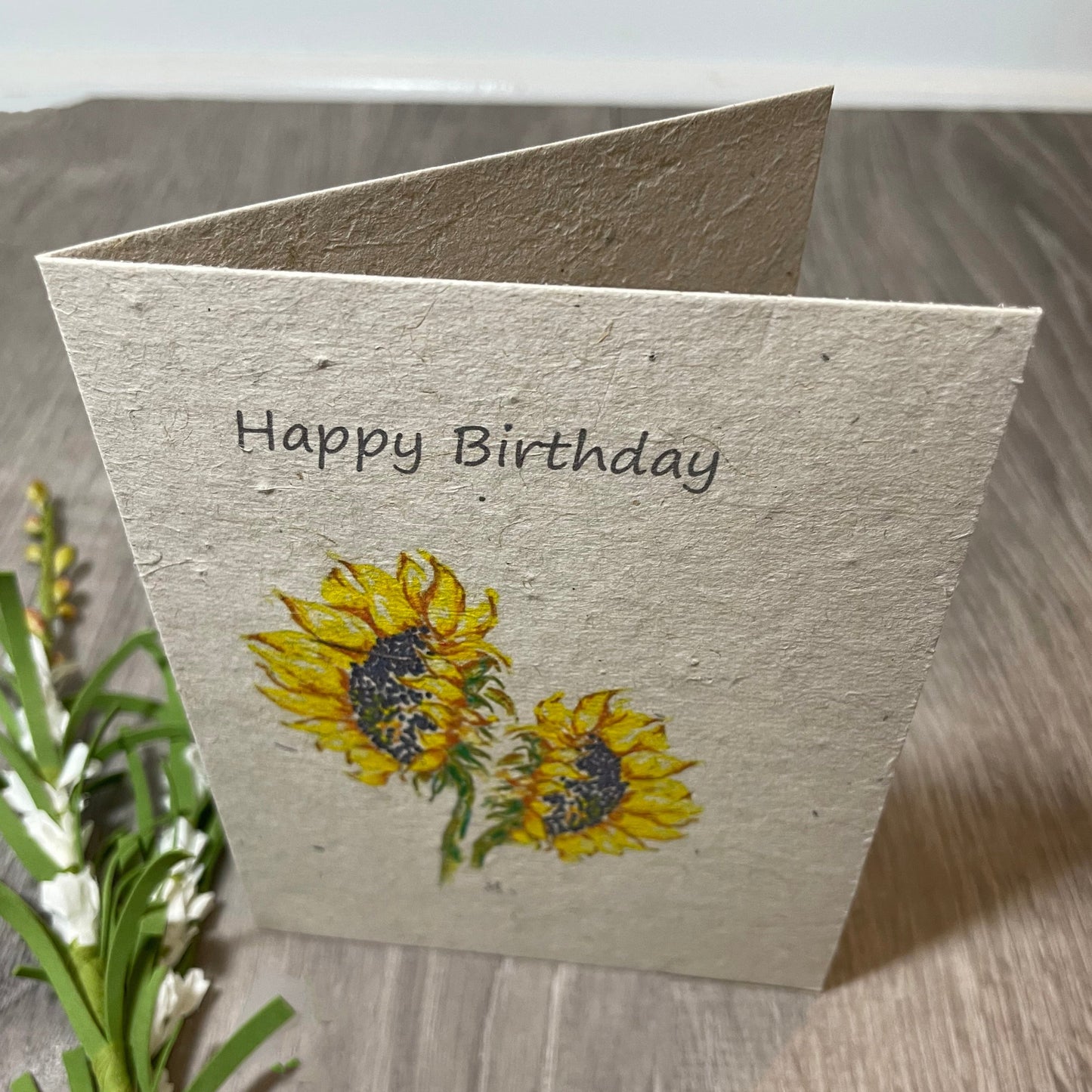 Birthday  | Plantable Card | Hand Drawn | Wildflower Seed Paper | Sunflower