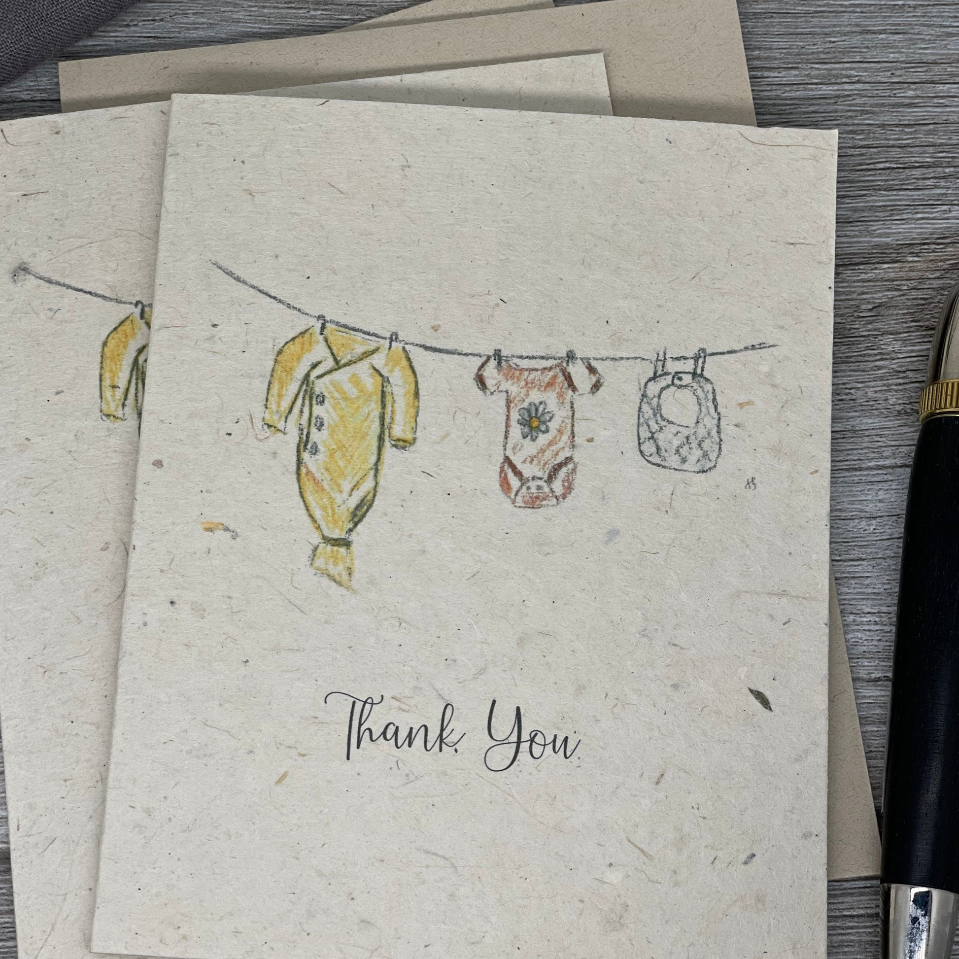 Baby Shower Card. baby shower gift. Plantable Seed Paper. Thank you. Wildflower seed paper. lamb. wildflowers.