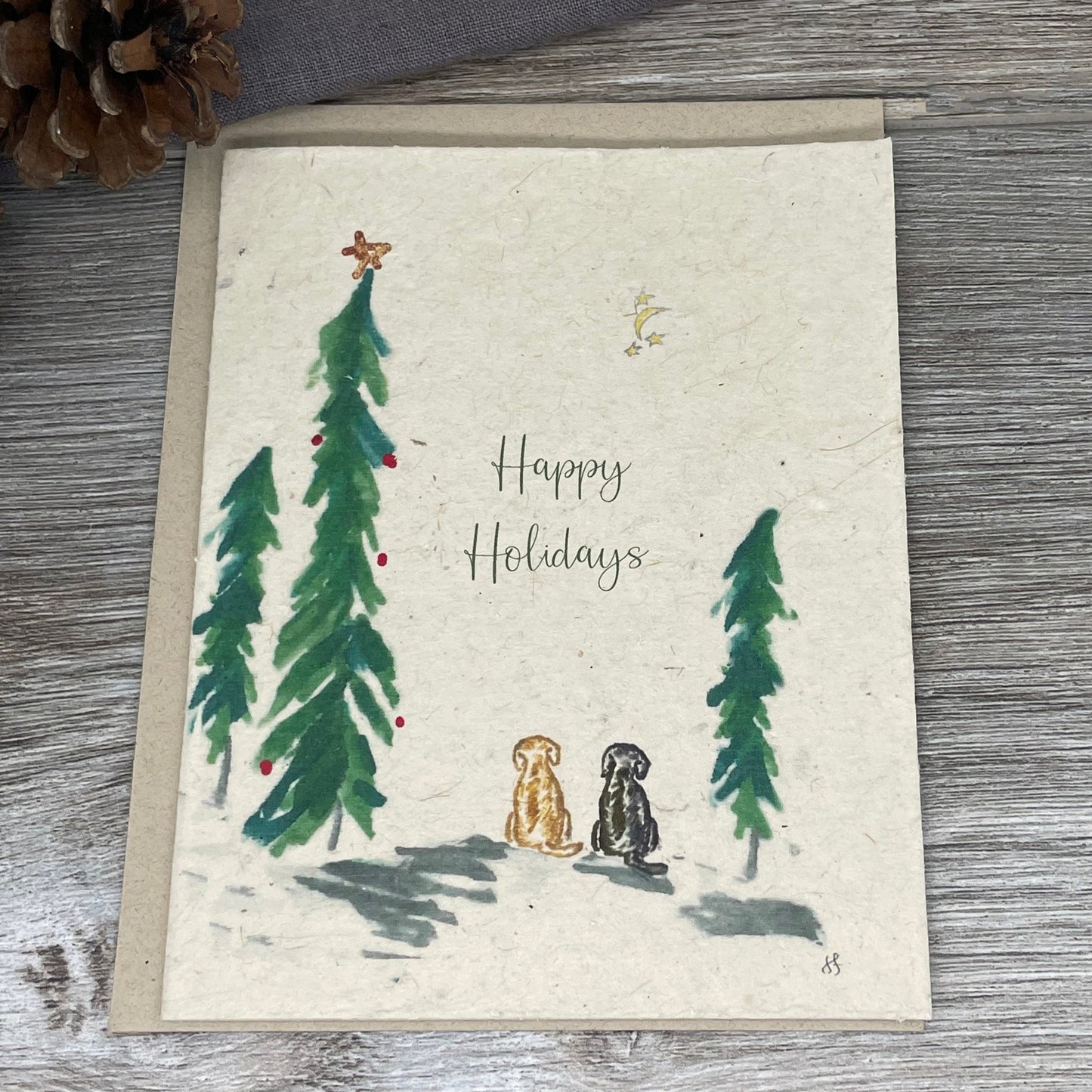 Holiday Card. Christmas Card. Bulk. Dogs. Labrador. Plantable card. Wildflower Seed paper. 1 Simple Seed.