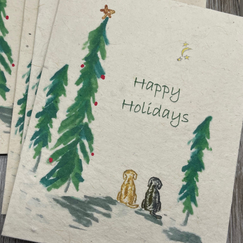 holiday. christmas. plantable card. bulk cards. card sets. dogs. animal lover. labrador. greeting card.