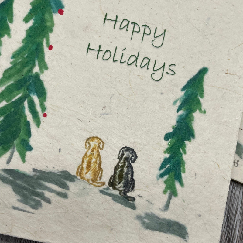 holiday. christmas. plantable card. bulk cards. card sets. dogs. animal lover. labrador. greeting card.