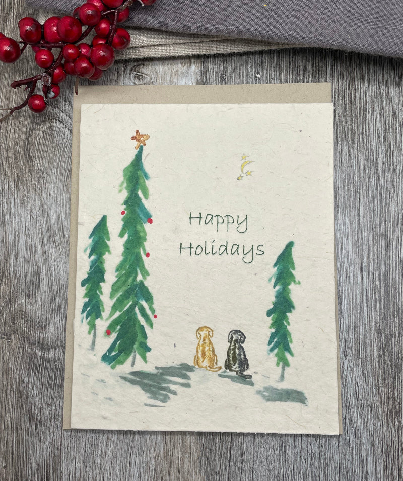 holiday. christmas. plantable card. bulk cards. card sets. dogs. animal lover. labrador. greeting card.