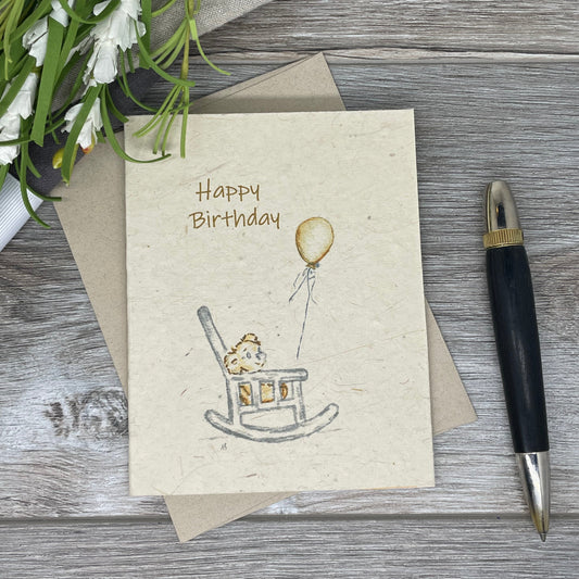 Happy Birthday | Teddy Bear  | Hand Drawn | Plantable Seed Paper