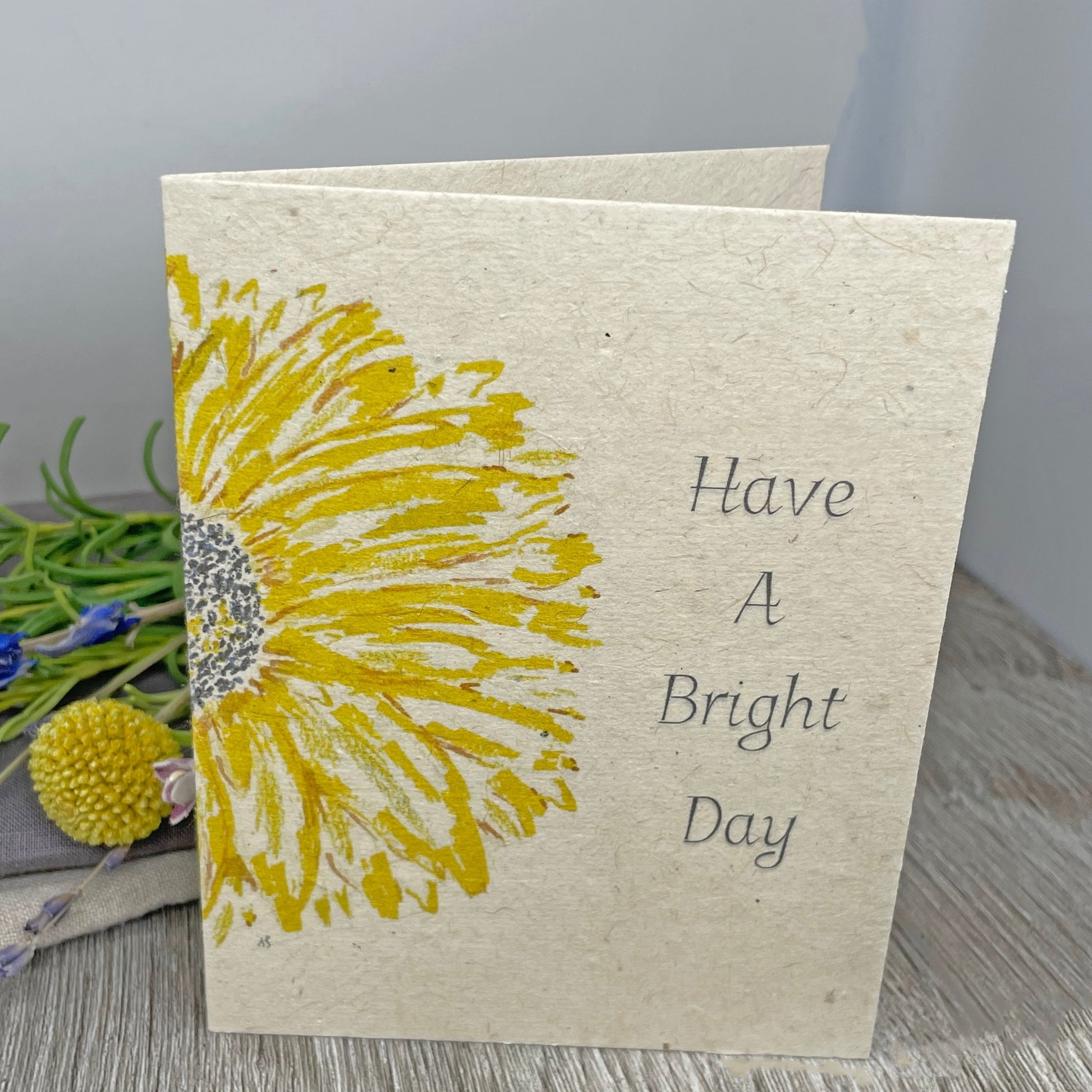 Wildflower Seed Paper. Plantable Card. Encouragement. Wildflower seed paper. Sunflower. Watercolor hand-drawn