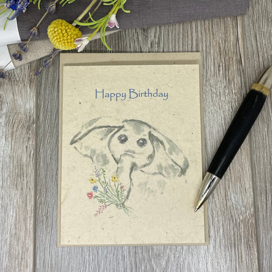 Birthday | Plantable Card | Hand Drawn |  Wildflower Seed Paper | Elephant Bouquet