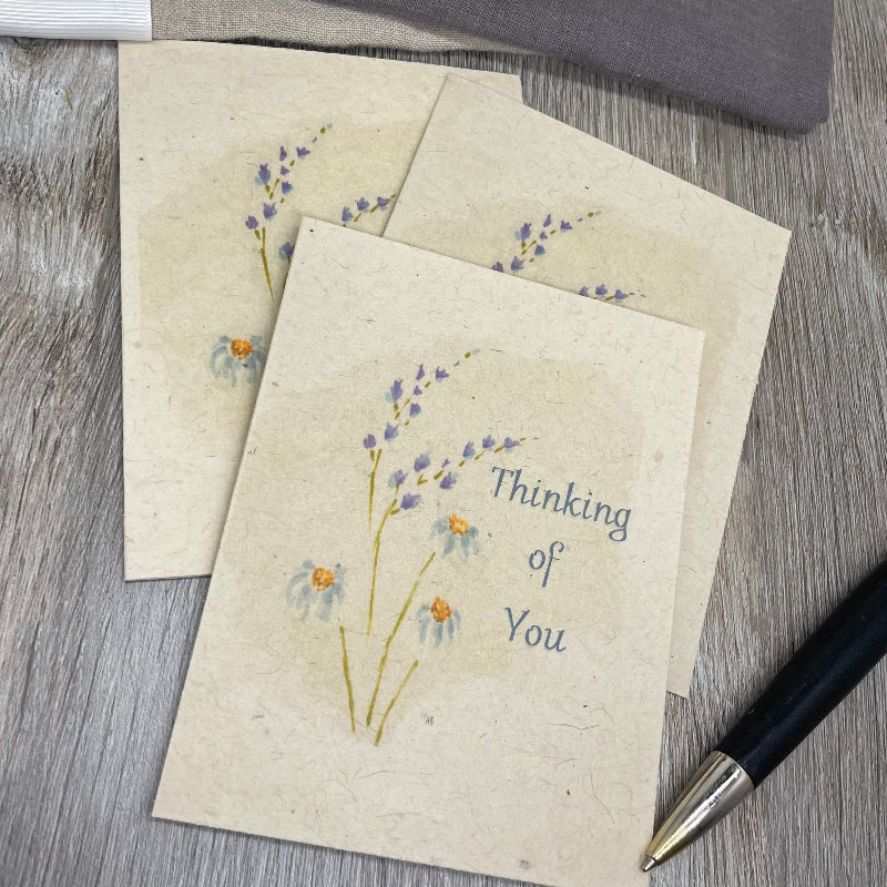 Thinking of You. Sympathy. plantable cards. Wildflower Seed Paper. Watercolor art work. Funeral. Memorial. Grief. Encouragement.