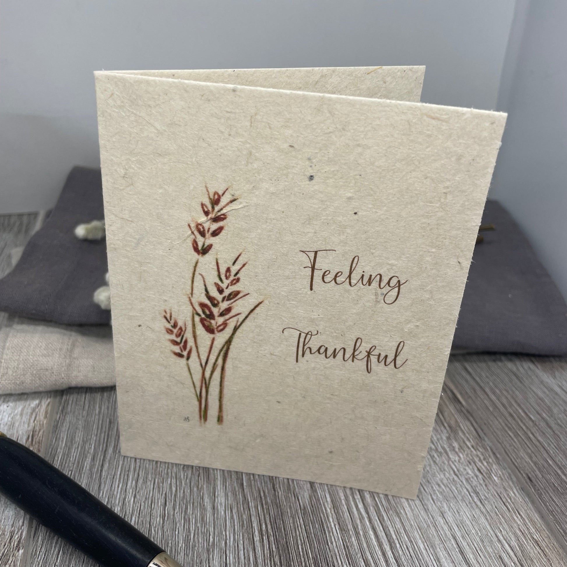 Thanksgiving Card. Thankful Card. Feeling Thankful. Wheat . Fall Card.  