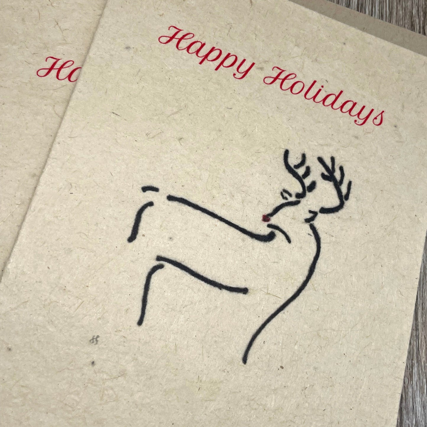 Modern Holiday Card.  Minimalist Holiday Card.  Deer.  Plantable Card.  Plantable Seed paper.  Wildflower Seed Paper. 