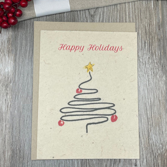 Modern Christmas Tree.  Modern Holiday Card.  Plantable Seed paper. Wildflower Seed Paper.  Plantable Card.  Unique Card.  Holiday Card bulk.