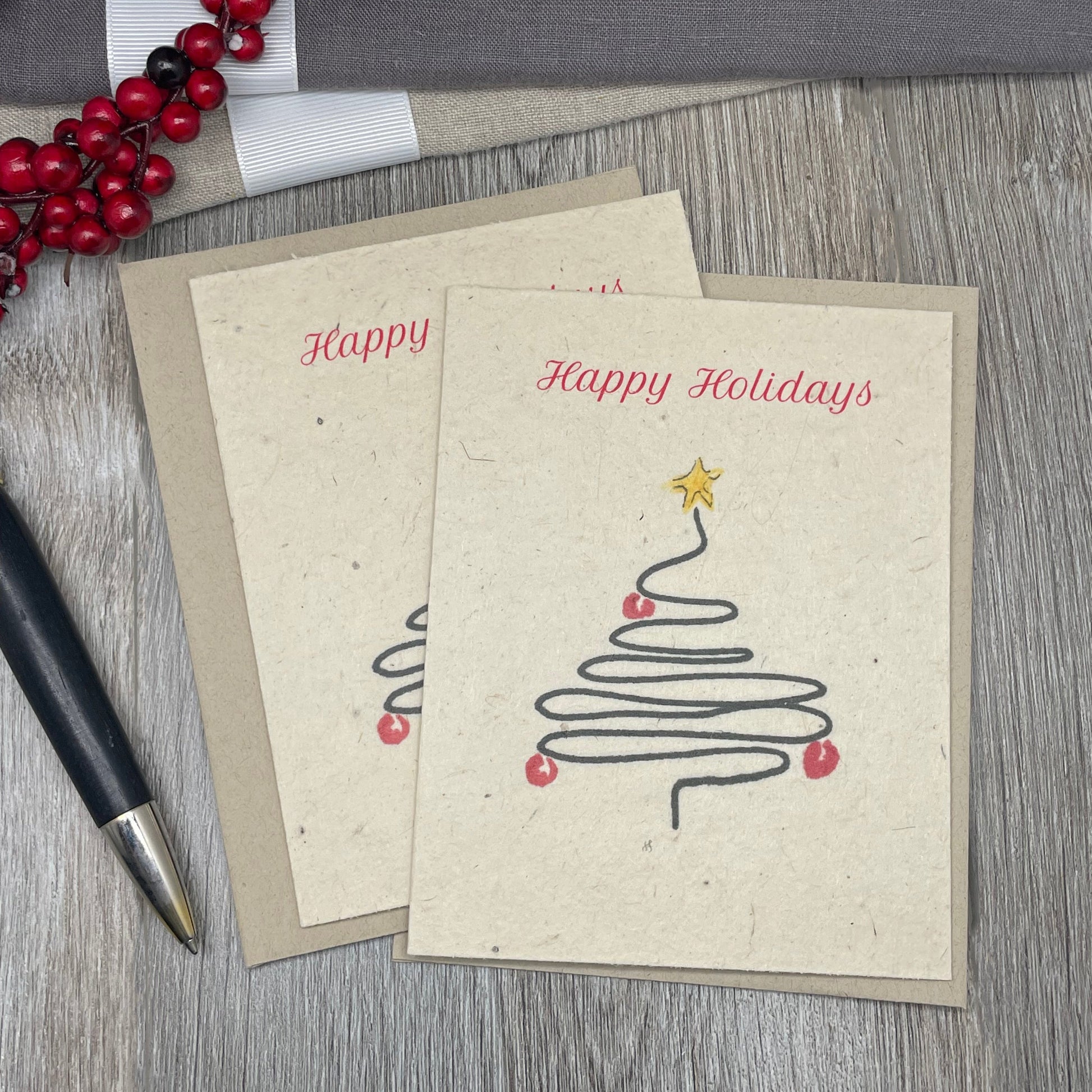Modern Christmas Tree.  Modern Holiday Card.  Plantable Seed paper. Wildflower Seed Paper.  Plantable Card.  Unique Card.  Holiday Card bulk.