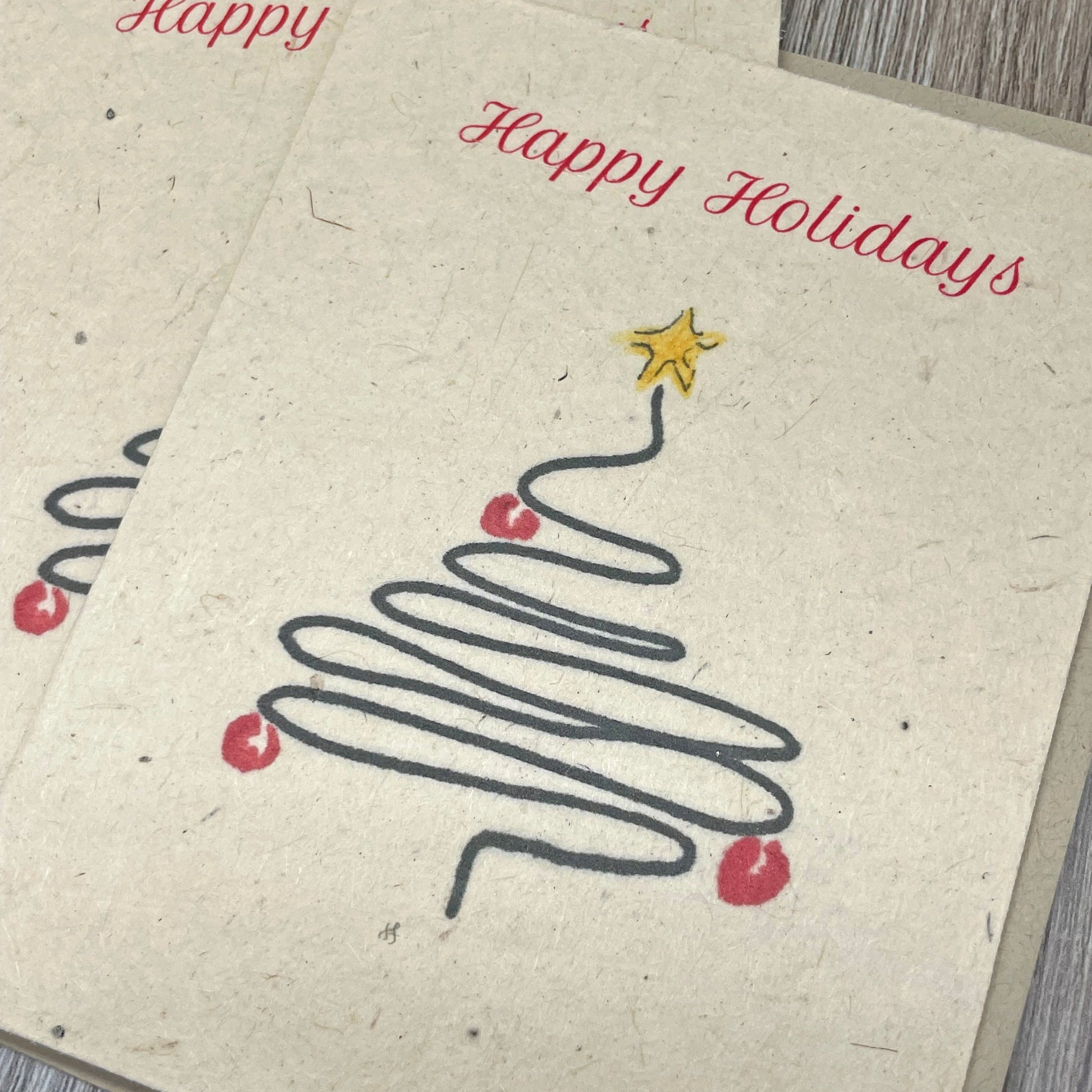 Modern Christmas Tree.  Modern Holiday Card.  Plantable Seed paper. Wildflower Seed Paper.  Plantable Card.  Unique Card.  Holiday Card bulk.