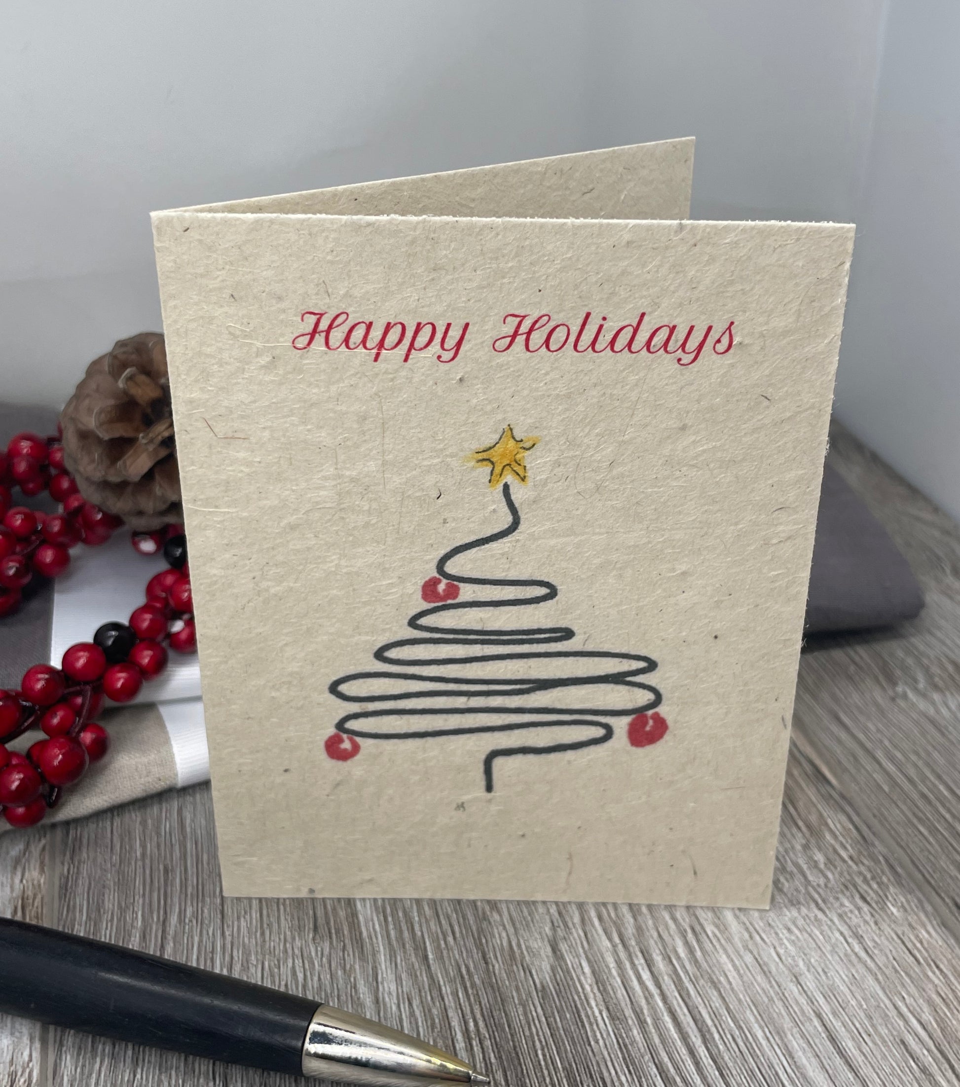 Modern Christmas Tree.  Modern Holiday Card.  Plantable Seed paper. Wildflower Seed Paper.  Plantable Card.  Unique Card.  Holiday Card bulk.