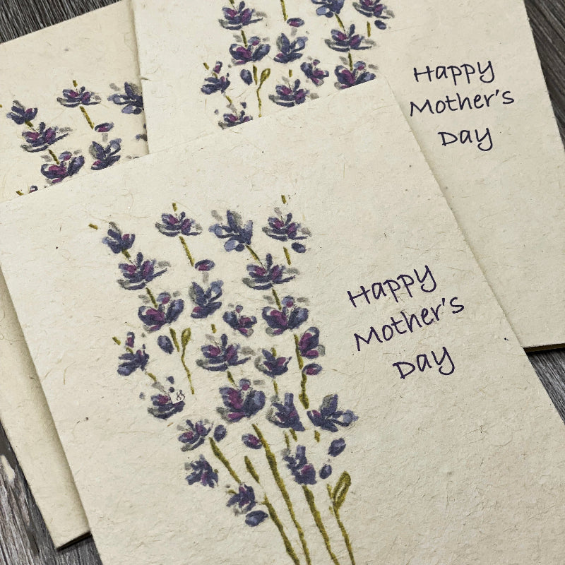 Mothers Day Card. plantable Card. wildflower seed paper. lavender card. gift. teacher mother. grandmother 