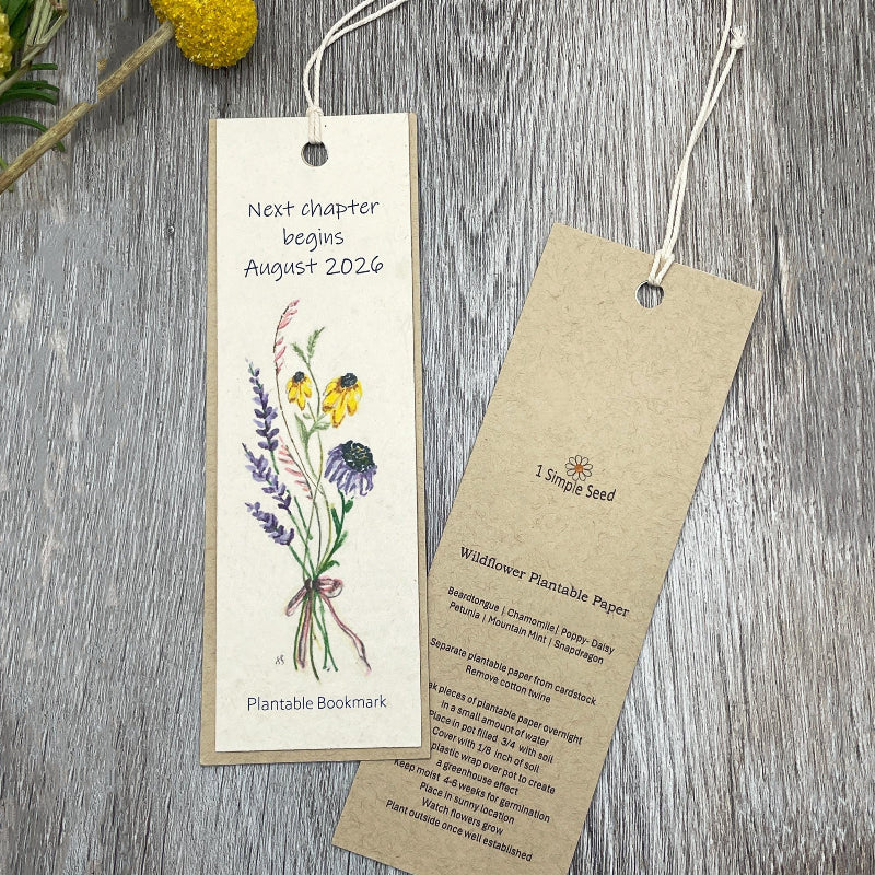 bookmarks. Plantable wildflower seed paper. plantable bookmarks. custom design. wildflower. gift. books. book club. teacher. school. 
