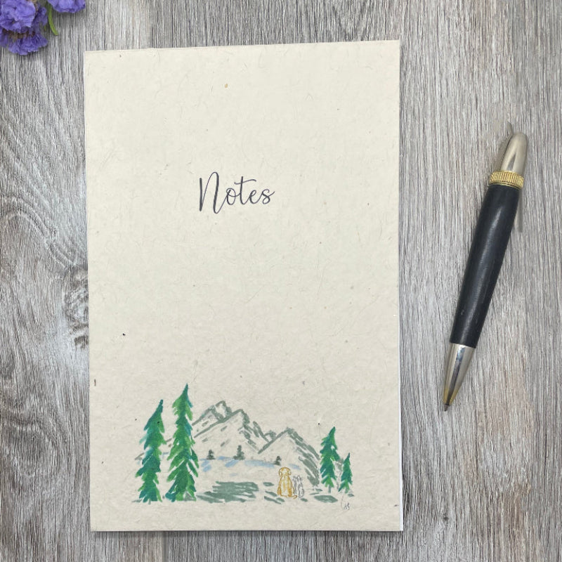notepad. writing pad. gift. birthday. anniversary. graduation. holiday. christmas. plantable paper. Dog Cat. Mountains. Adventure. outdoors. wildflowers. sunflowers. kids. teacher