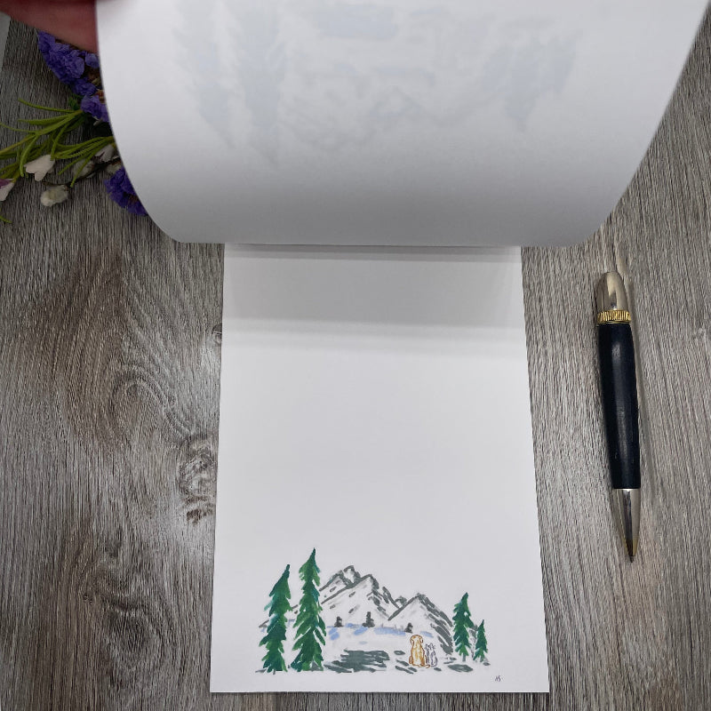 Notepad. Watercolor gift. dog cat lover. Wedding gift, birthday gift, anniversary .  Plantable Paper. Note pad.