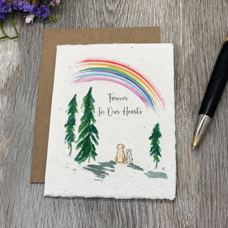 dog cat sympathy. pet sympathy. Plantable Card