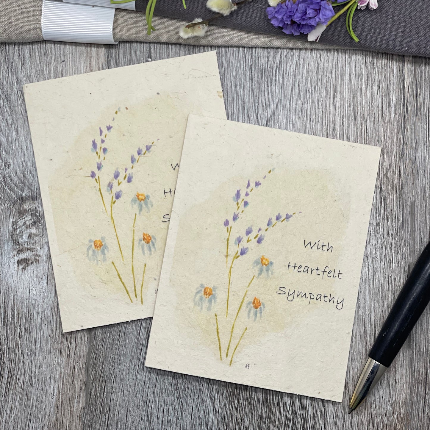 With Heartfelt Sympathy  | Plantable Card | Lavender w/Daisies