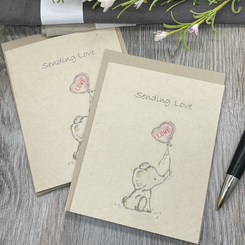Elephant. Sending Love. Plantable Card. Baby shower. congratulations.  bridal shower. box set. love  card. friendship card.  childrens card. 