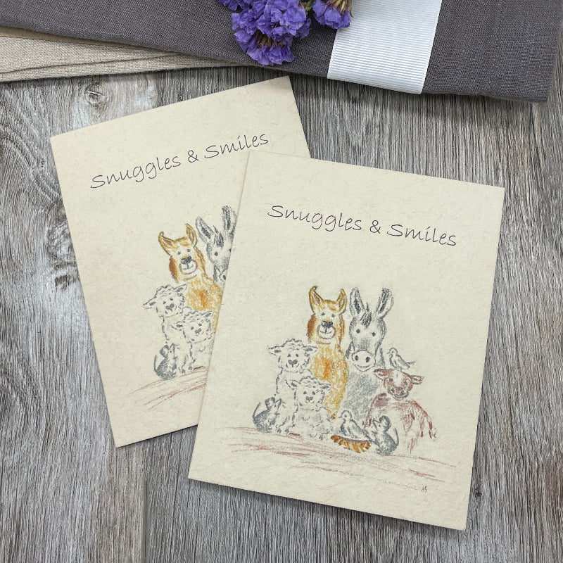 Plantable Card. Barn Animals Donkey, Sheep. Farm Animals. Children. Wildflower Seed Paper. Plantable Cards. Bulk Gift.