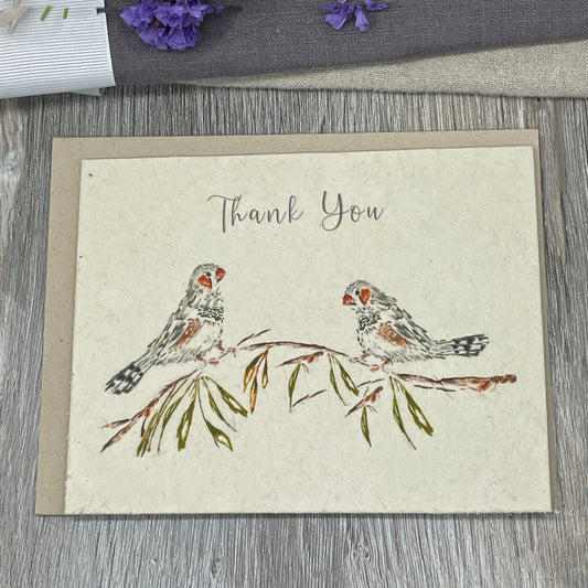 Finches. Birds. Thank you card. blank card. plantable seed paper. wildflower paper. Plantable cards