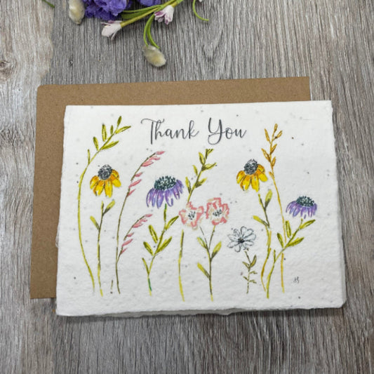 Wildflower Seed Paper. Wildflowers. Plantable Cards. 1 Simple Seed. Floral Thank you cards. Bulk cards. Wedding. Anniversary . Gift. Baby shower. Thank you note.