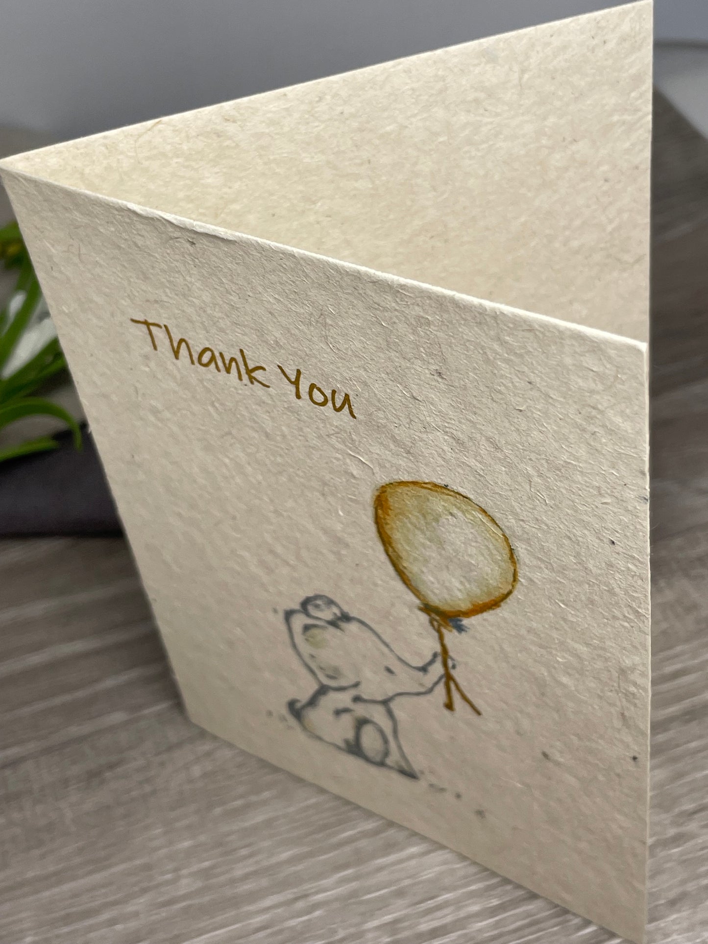 Thank You | Plantable Card | Hand Drawn | Wildflower Seed Paper | Elephant