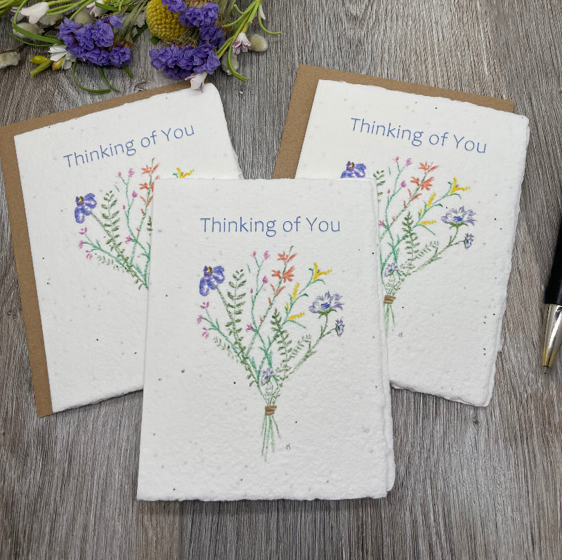 sympathy card. grief. funeral. wildflowers. thinking of you. plantable card. wildflower seed paper.
