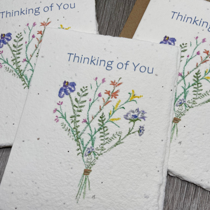 sympathy card. grief. funeral. wildflowers. thinking of you. plantable card. wildflower seed paper.