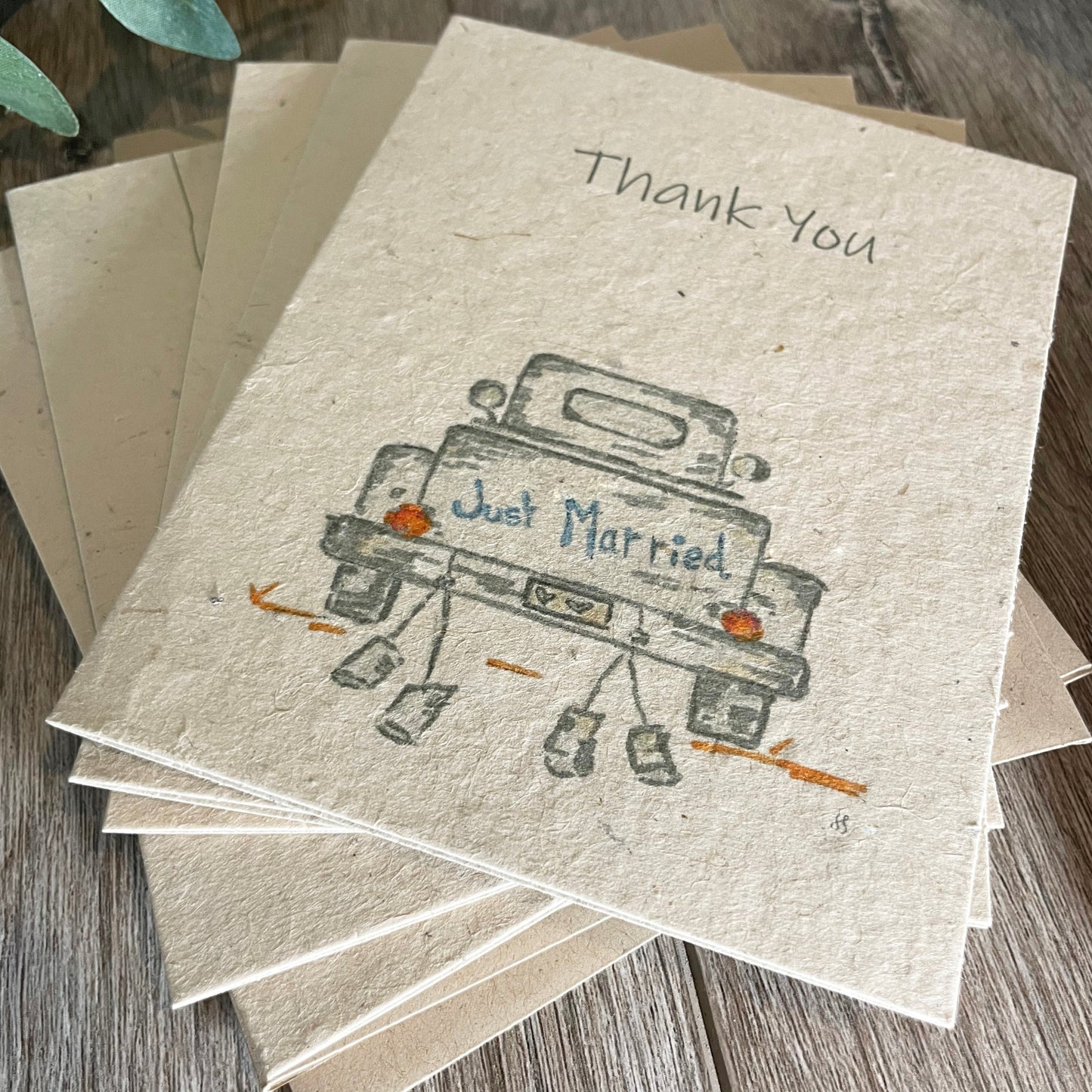Thank you card. Wedding. Farmhouse. Rustic. Plantable Card. Wildflower Seed paper. plantable card. truck . thank you for guests.